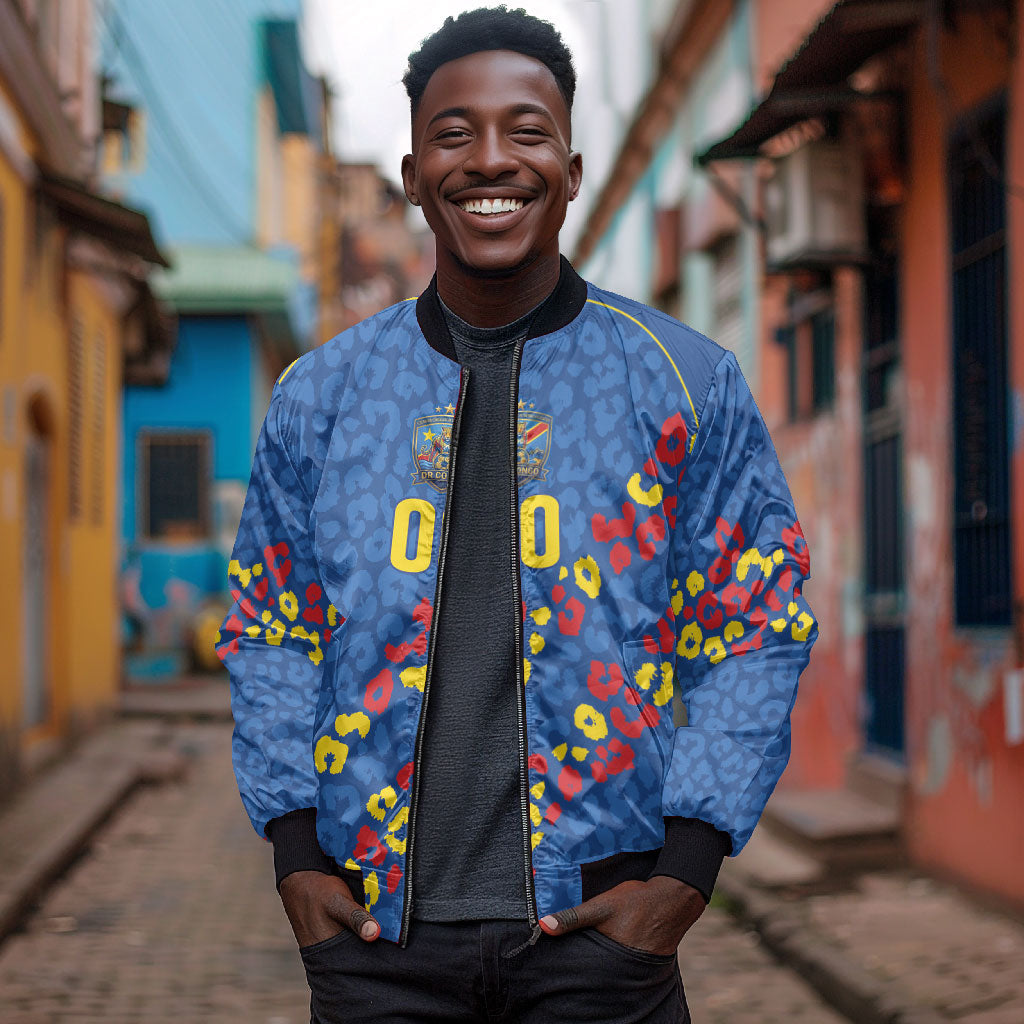 DR Congo Kopo ya Mokili Custom Bomber Jacket Kuba Kingdom Pattern Edition