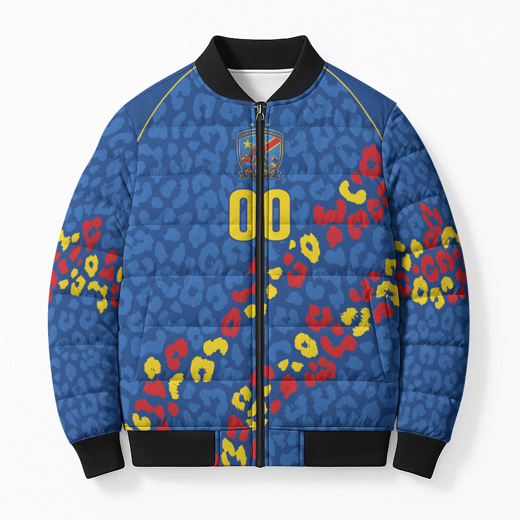 DR Congo Kopo ya Mokili Custom Bomber Puffer Jacket Kuba Kingdom Pattern Edition