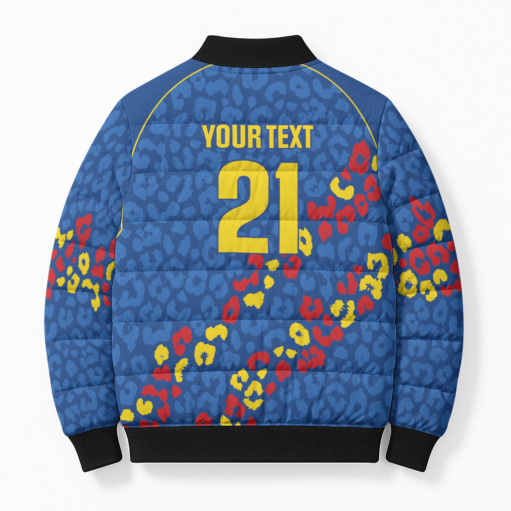 DR Congo Kopo ya Mokili Custom Bomber Puffer Jacket Kuba Kingdom Pattern Edition