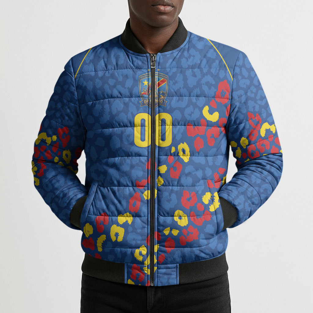 DR Congo Kopo ya Mokili Custom Bomber Puffer Jacket Kuba Kingdom Pattern Edition