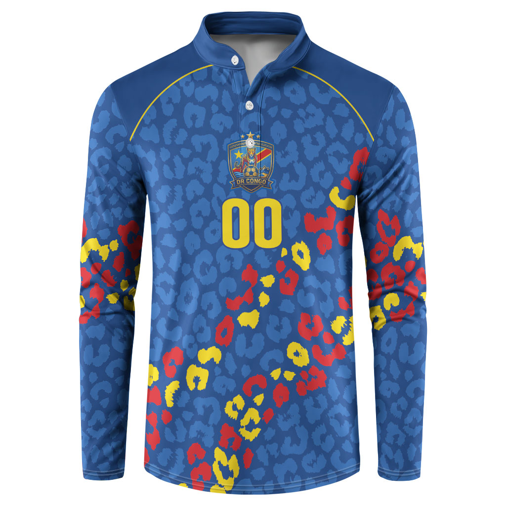 DR Congo Kopo ya Mokili Custom Button Sweatshirt Kuba Kingdom Pattern Edition