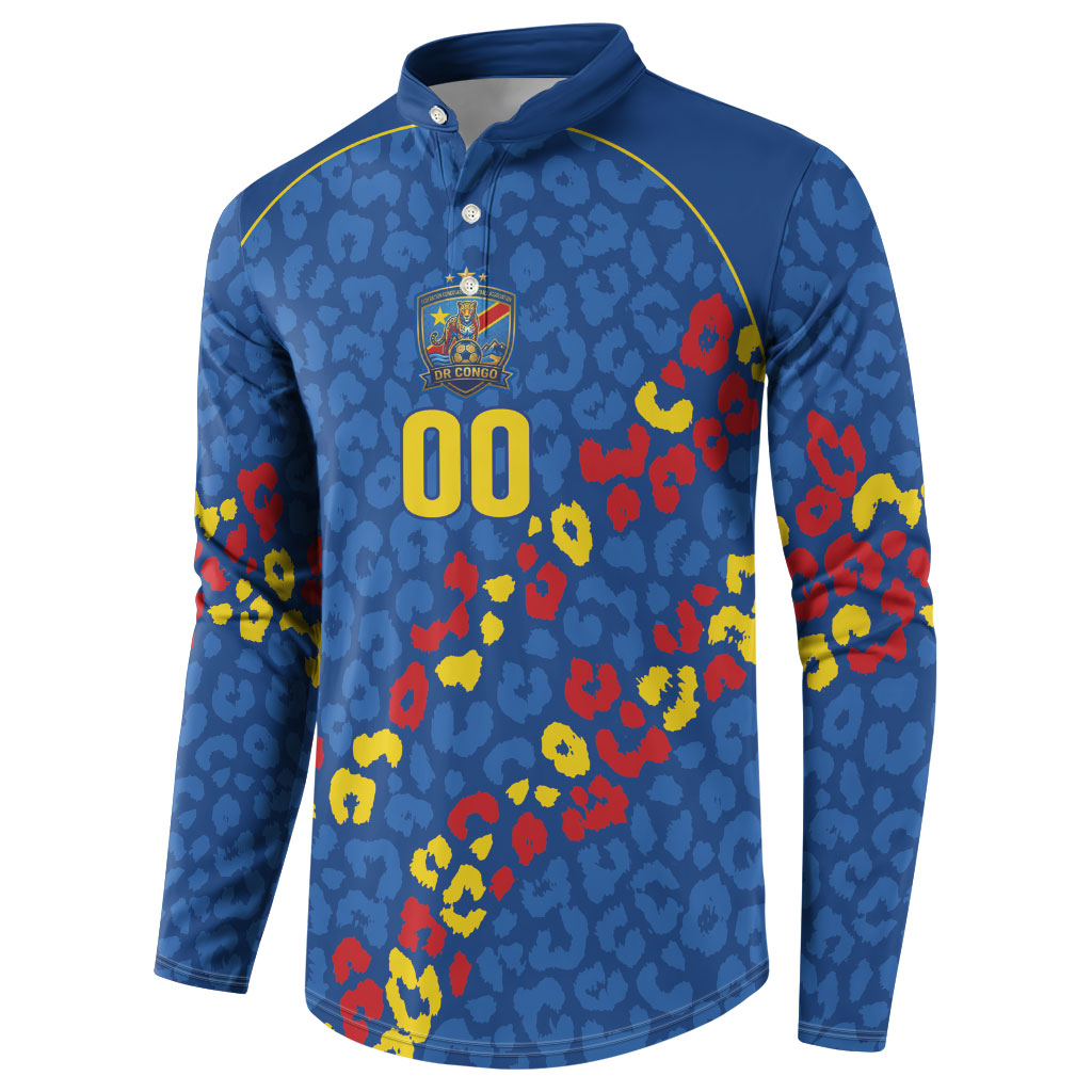 DR Congo Kopo ya Mokili Custom Button Sweatshirt Kuba Kingdom Pattern Edition