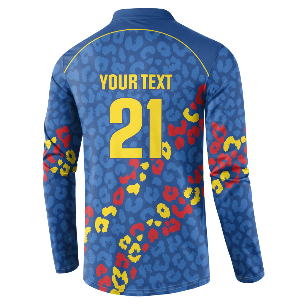 DR Congo Kopo ya Mokili Custom Button Sweatshirt Kuba Kingdom Pattern Edition