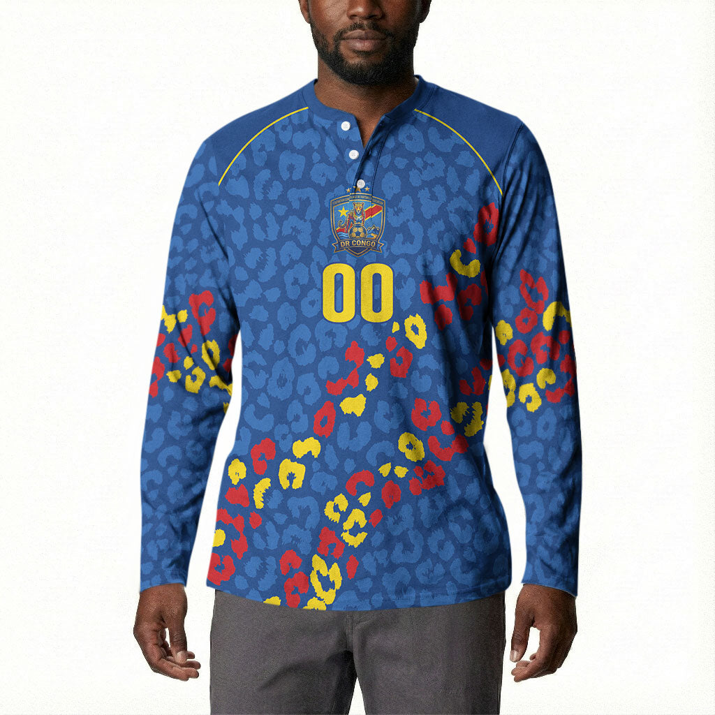 DR Congo Kopo ya Mokili Custom Button Sweatshirt Kuba Kingdom Pattern Edition