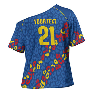 DR Congo Kopo ya Mokili Custom Cross Shoulder Shirt Kuba Kingdom Pattern Edition