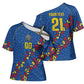 DR Congo Kopo ya Mokili Custom Cross Shoulder Shirt Kuba Kingdom Pattern Edition
