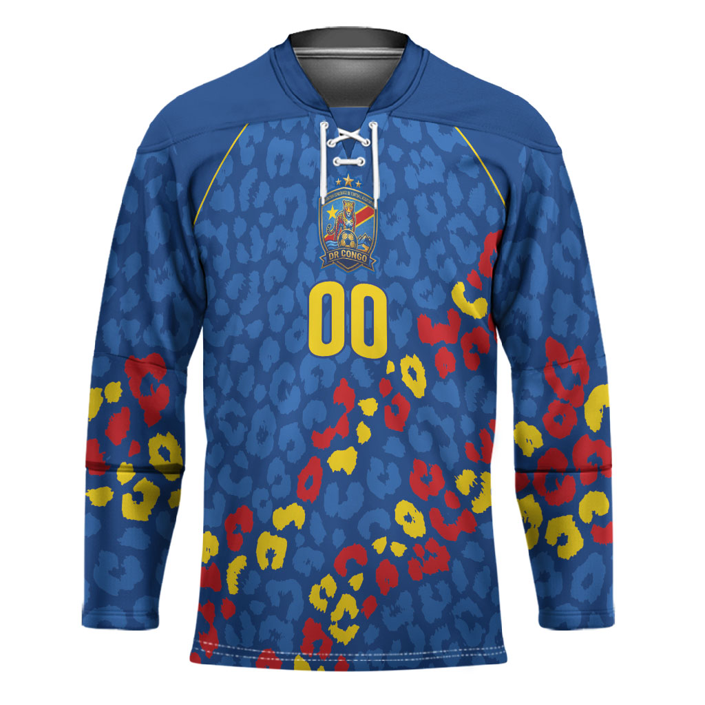 DR Congo Kopo ya Mokili Custom Hockey Jersey Kuba Kingdom Pattern Edition