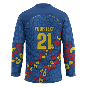 DR Congo Kopo ya Mokili Custom Hockey Jersey Kuba Kingdom Pattern Edition