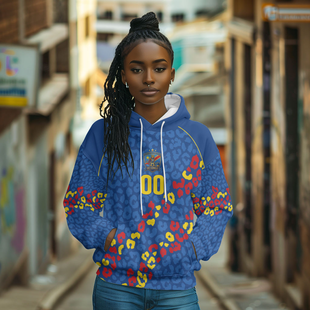DR Congo Kopo ya Mokili Custom Hoodie Kuba Kingdom Pattern Edition