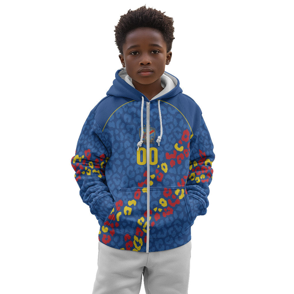 DR Congo Kopo ya Mokili Custom Kid Hoodie Kuba Kingdom Pattern Edition