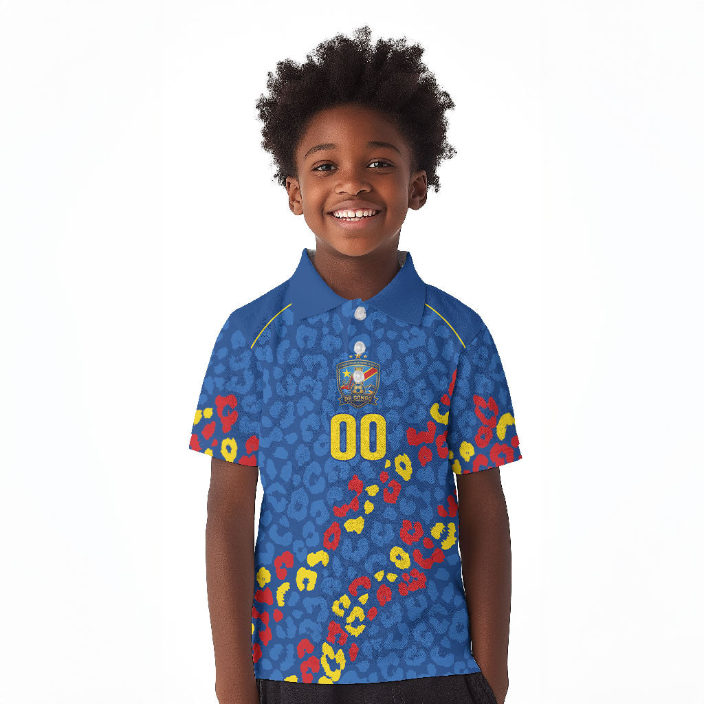 DR Congo Kopo ya Mokili Custom Kid Polo Shirt Kuba Kingdom Pattern Edition