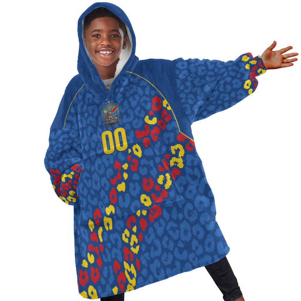 DR Congo Kopo ya Mokili Custom Kid Wearable Blanket Hoodie Kuba Kingdom Pattern Edition