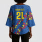 DR Congo Kopo ya Mokili Custom Kimono Sleeve Blouse Kuba Kingdom Pattern Edition