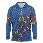 DR Congo Kopo ya Mokili Custom Long Sleeve Polo Shirt Kuba Kingdom Pattern Edition