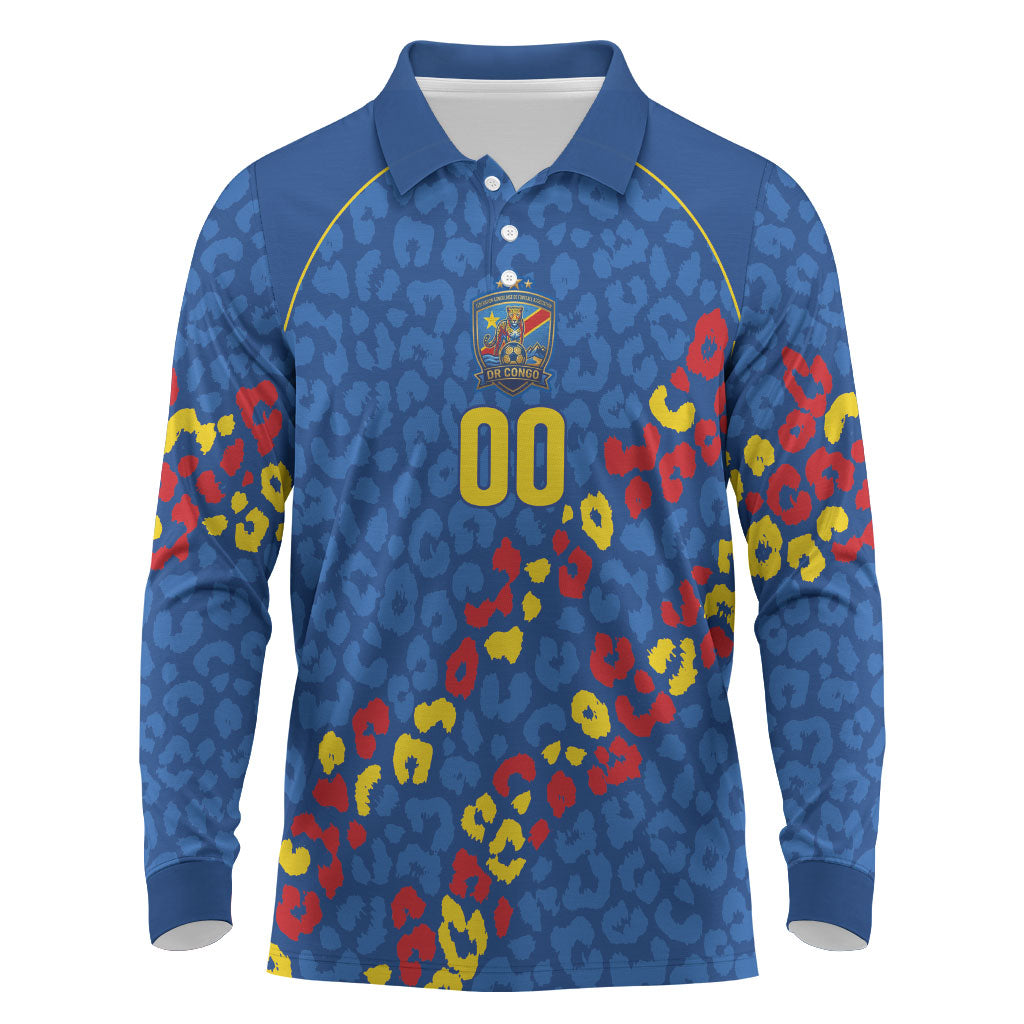 DR Congo Kopo ya Mokili Custom Long Sleeve Polo Shirt Kuba Kingdom Pattern Edition