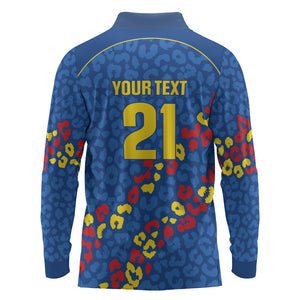 DR Congo Kopo ya Mokili Custom Long Sleeve Polo Shirt Kuba Kingdom Pattern Edition