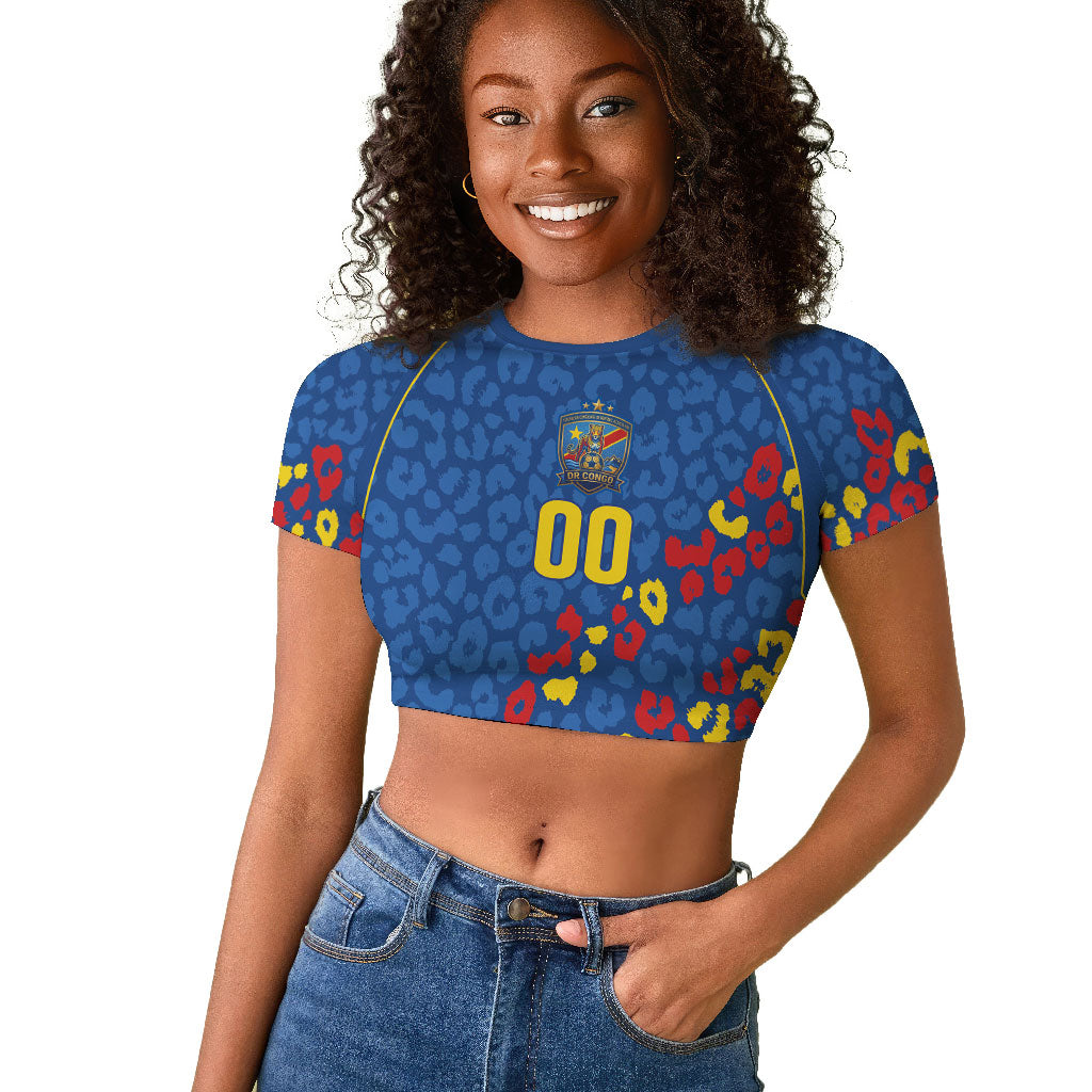DR Congo Kopo ya Mokili Custom Raglan Cropped T shirt Kuba Kingdom Pattern Edition