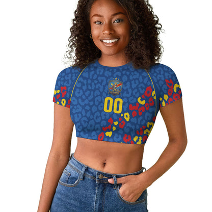 DR Congo Kopo ya Mokili Custom Raglan Cropped T shirt Kuba Kingdom Pattern Edition