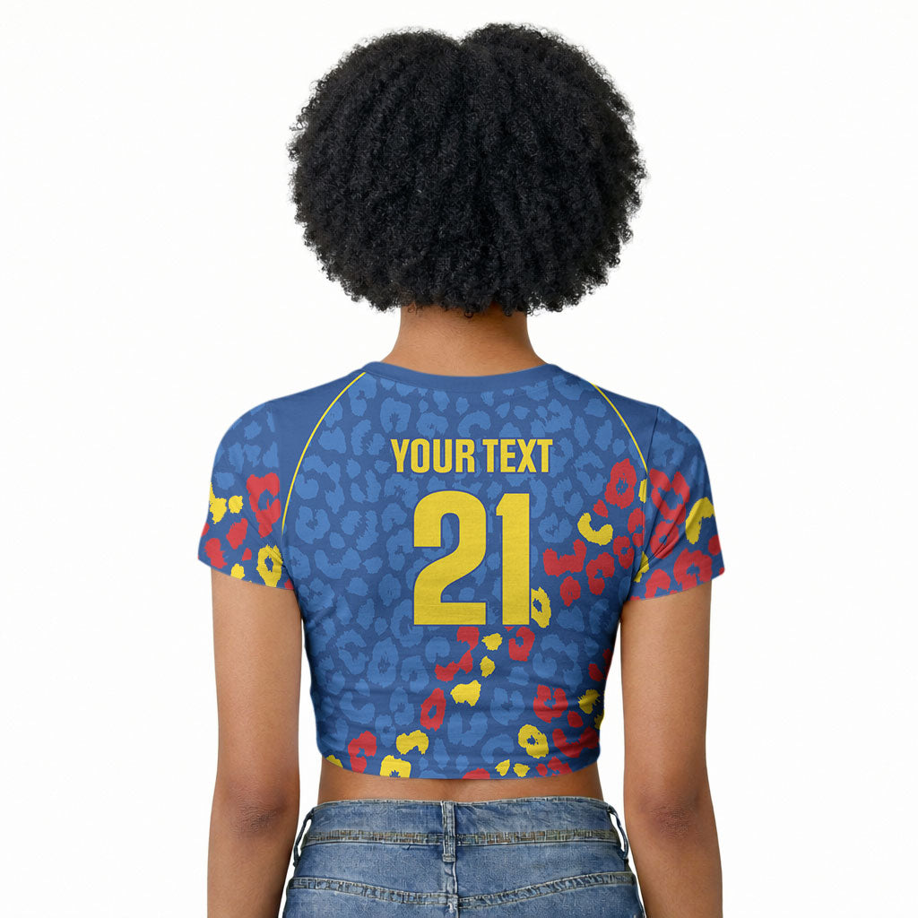 DR Congo Kopo ya Mokili Custom Raglan Cropped T shirt Kuba Kingdom Pattern Edition