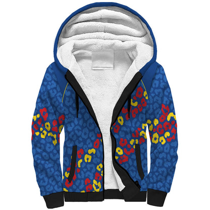DR Congo Kopo ya Mokili Custom Sherpa Hoodie Kuba Kingdom Pattern Edition