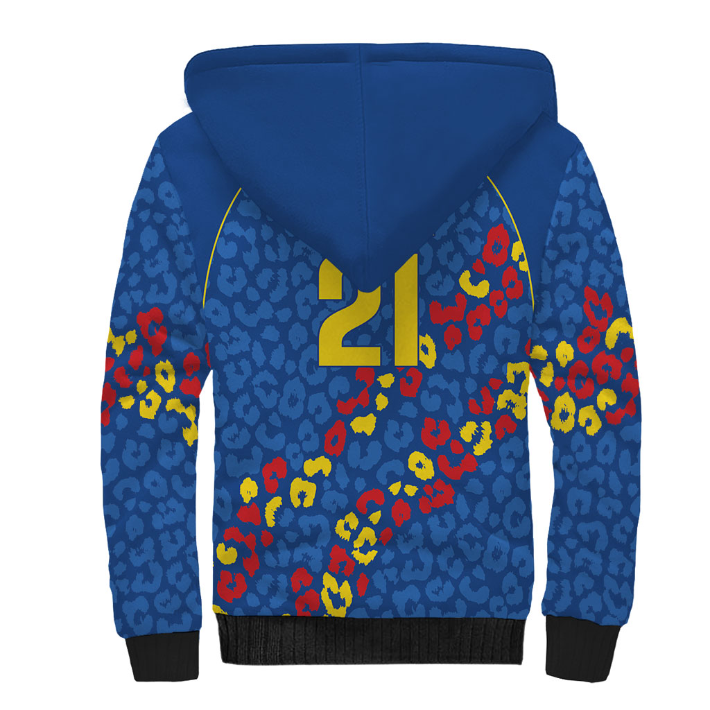 DR Congo Kopo ya Mokili Custom Sherpa Hoodie Kuba Kingdom Pattern Edition