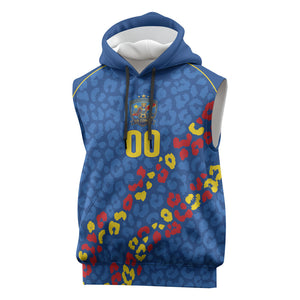 DR Congo Kopo ya Mokili Custom Sleeveless Hoodie Kuba Kingdom Pattern Edition