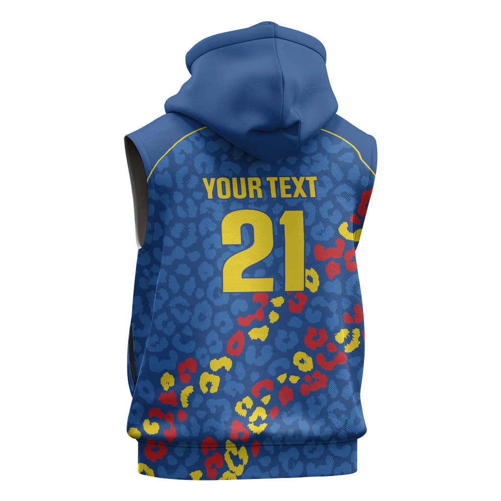 DR Congo Kopo ya Mokili Custom Sleeveless Hoodie Kuba Kingdom Pattern Edition