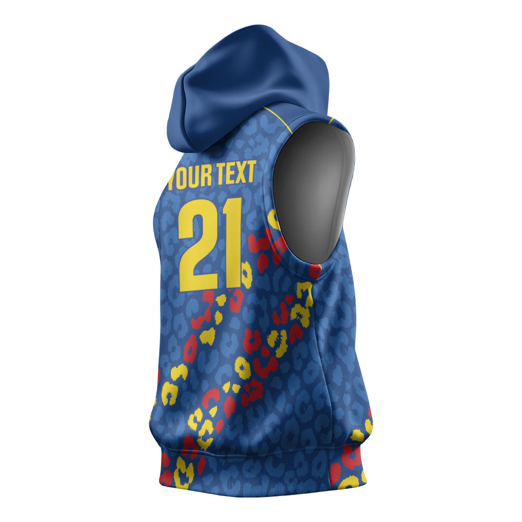DR Congo Kopo ya Mokili Custom Sleeveless Hoodie Kuba Kingdom Pattern Edition