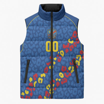 DR Congo Kopo ya Mokili Custom Sleeveless Puffer Jacket Kuba Kingdom Pattern Edition
