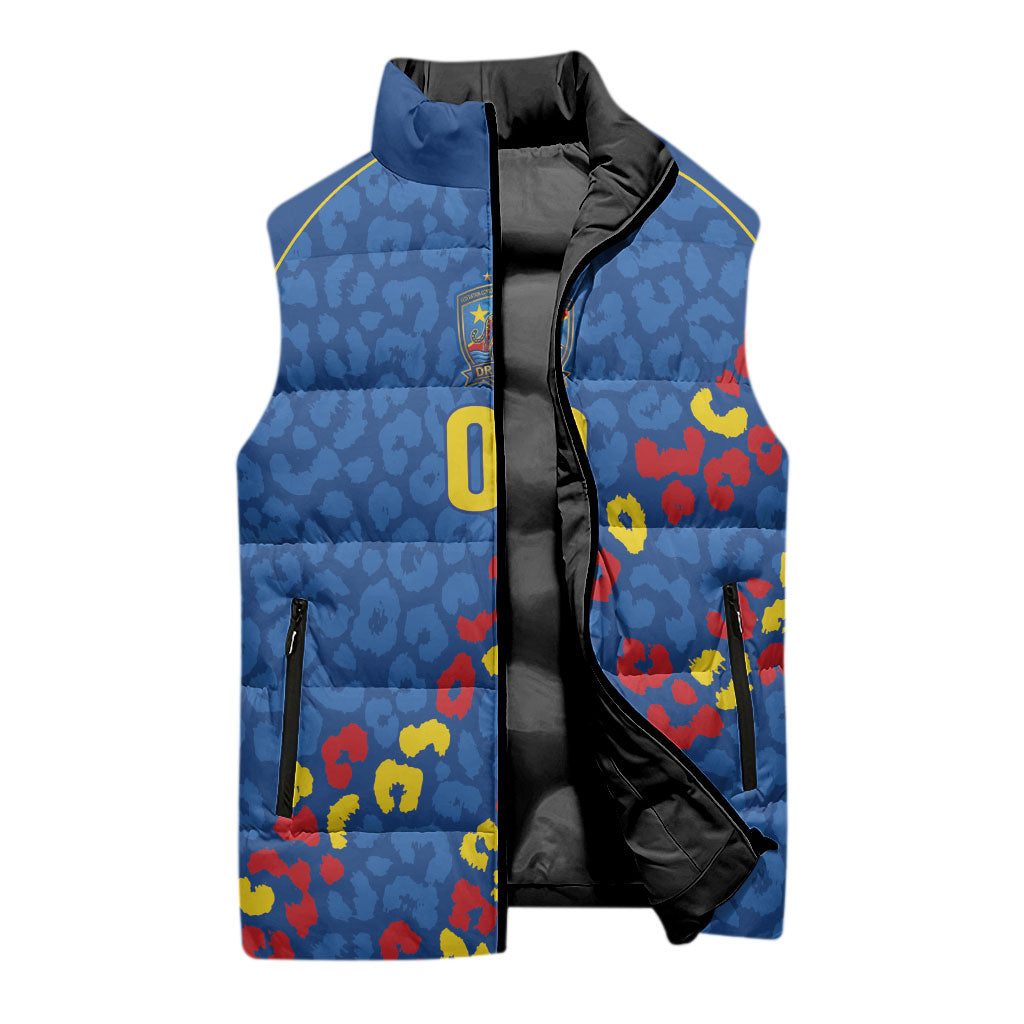 DR Congo Kopo ya Mokili Custom Sleeveless Puffer Jacket Kuba Kingdom Pattern Edition