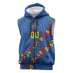 DR Congo Kopo ya Mokili Custom Sleeveless Zip Hoodie Kuba Kingdom Pattern Edition