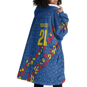 DR Congo Kopo ya Mokili Custom Wearable Blanket Hoodie Kuba Kingdom Pattern Edition