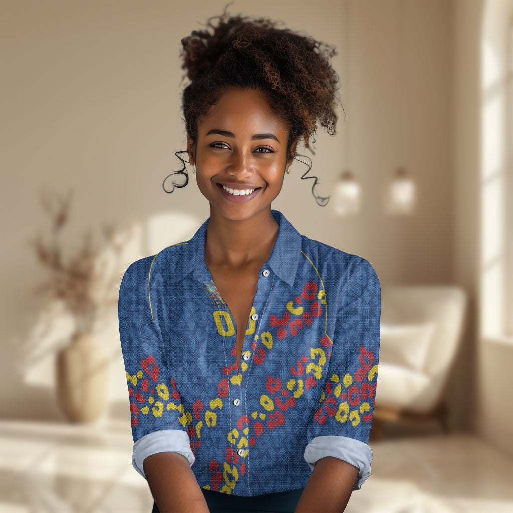 DR Congo Kopo ya Mokili Custom Women Casual Shirt Kuba Kingdom Pattern Edition