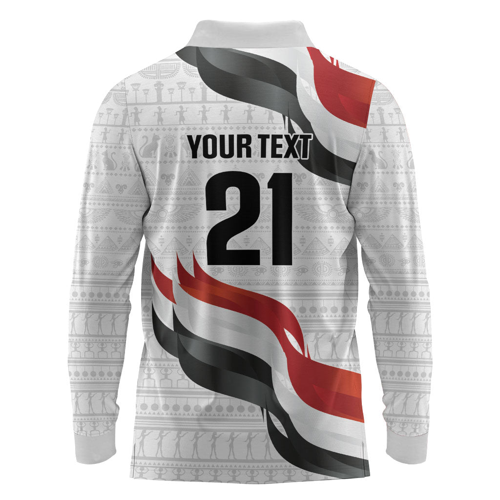 Egypt Custom Long Sleeve Polo Shirt Pharaoh Legacy Edition