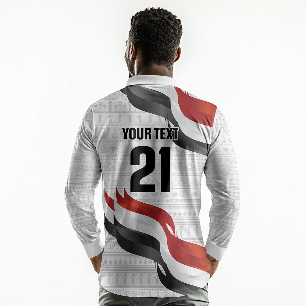 Egypt Custom Long Sleeve Polo Shirt Pharaoh Legacy Edition