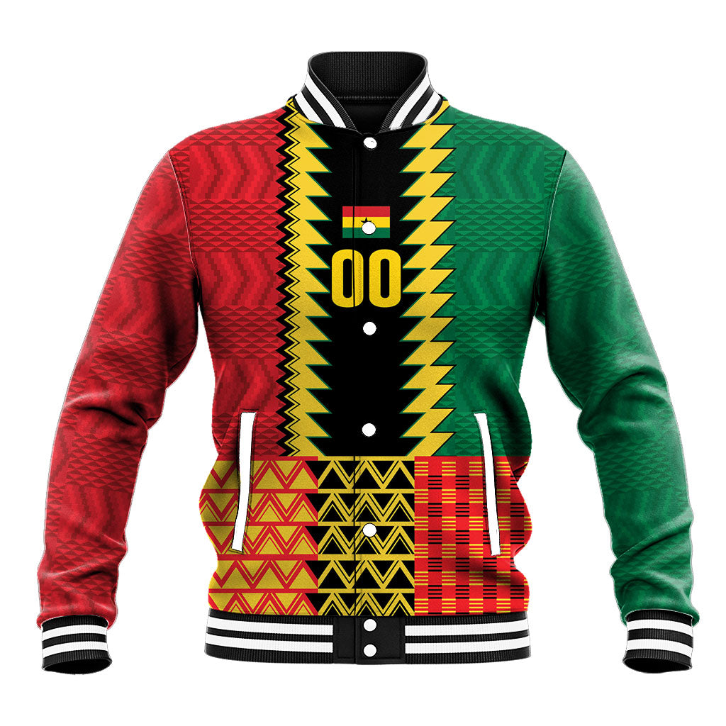 Ghana Wiase Kuruwa Custom Baseball Jacket Kente Pride Edition