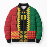 Ghana Wiase Kuruwa Custom Bomber Puffer Jacket Kente Pride Edition