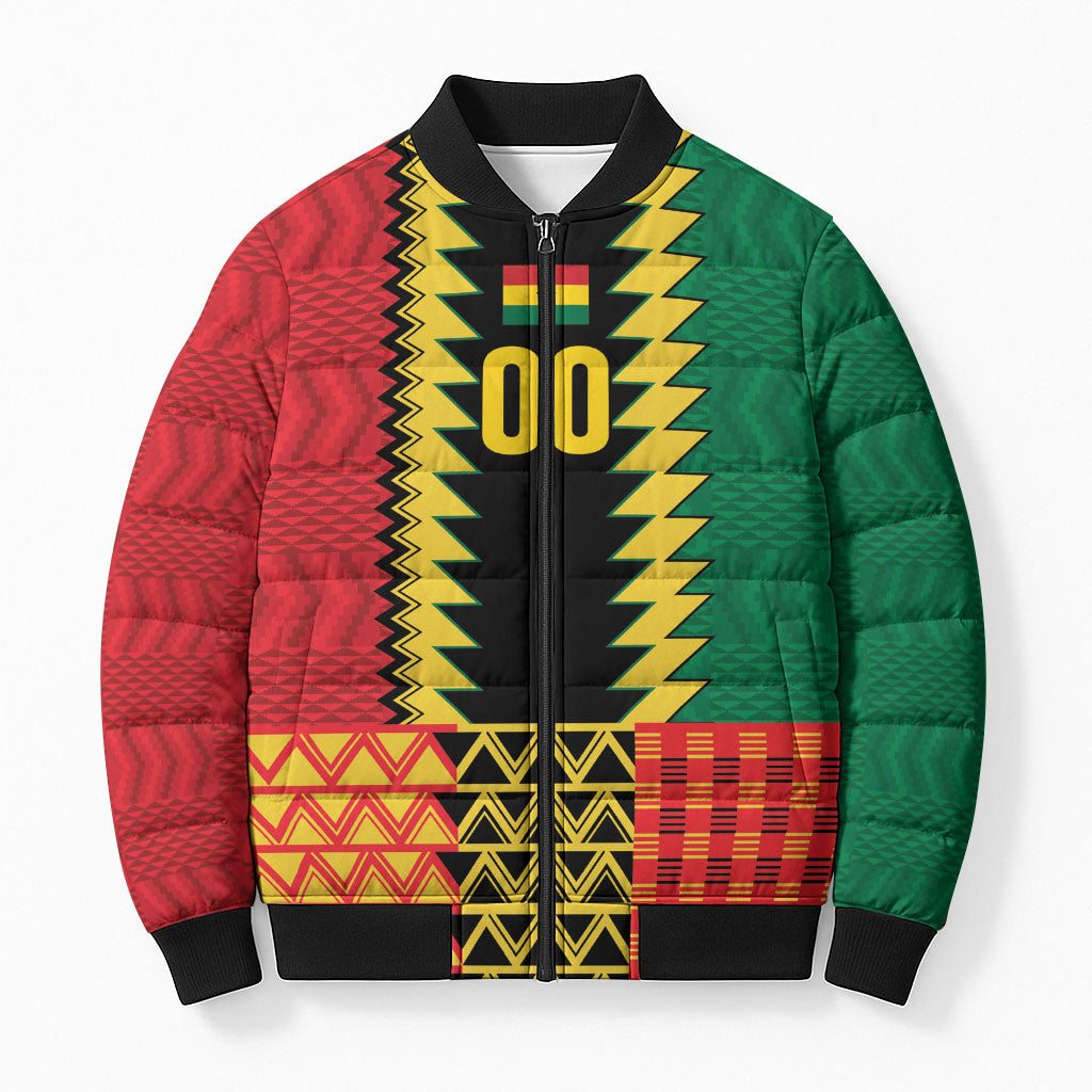 Ghana Wiase Kuruwa Custom Bomber Puffer Jacket Kente Pride Edition