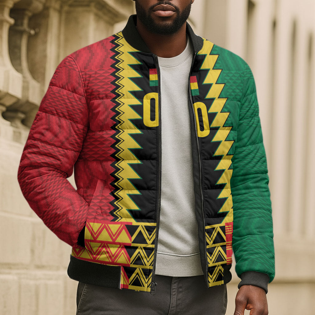 Ghana Wiase Kuruwa Custom Bomber Puffer Jacket Kente Pride Edition