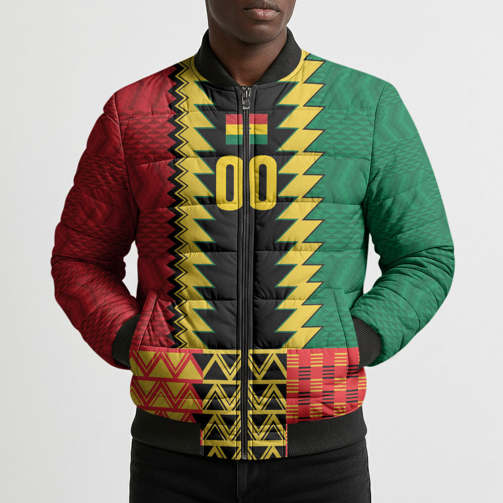 Ghana Wiase Kuruwa Custom Bomber Puffer Jacket Kente Pride Edition