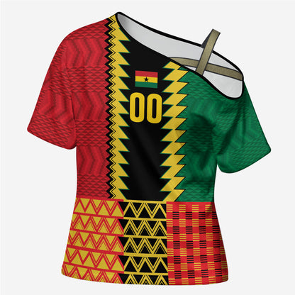 Ghana Wiase Kuruwa Custom Cross Shoulder Shirt Kente Pride Edition