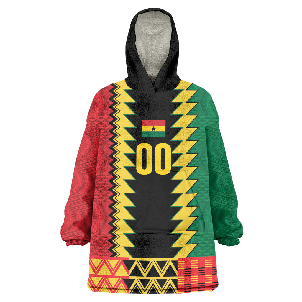 Ghana Wiase Kuruwa Custom Kid Wearable Blanket Hoodie Kente Pride Edition