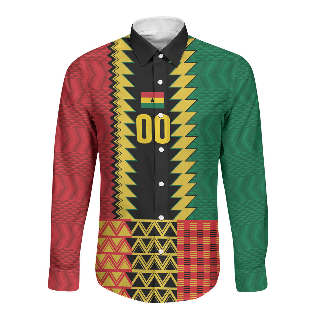 Ghana Wiase Kuruwa Custom Long Sleeve Button Shirt Kente Pride Edition