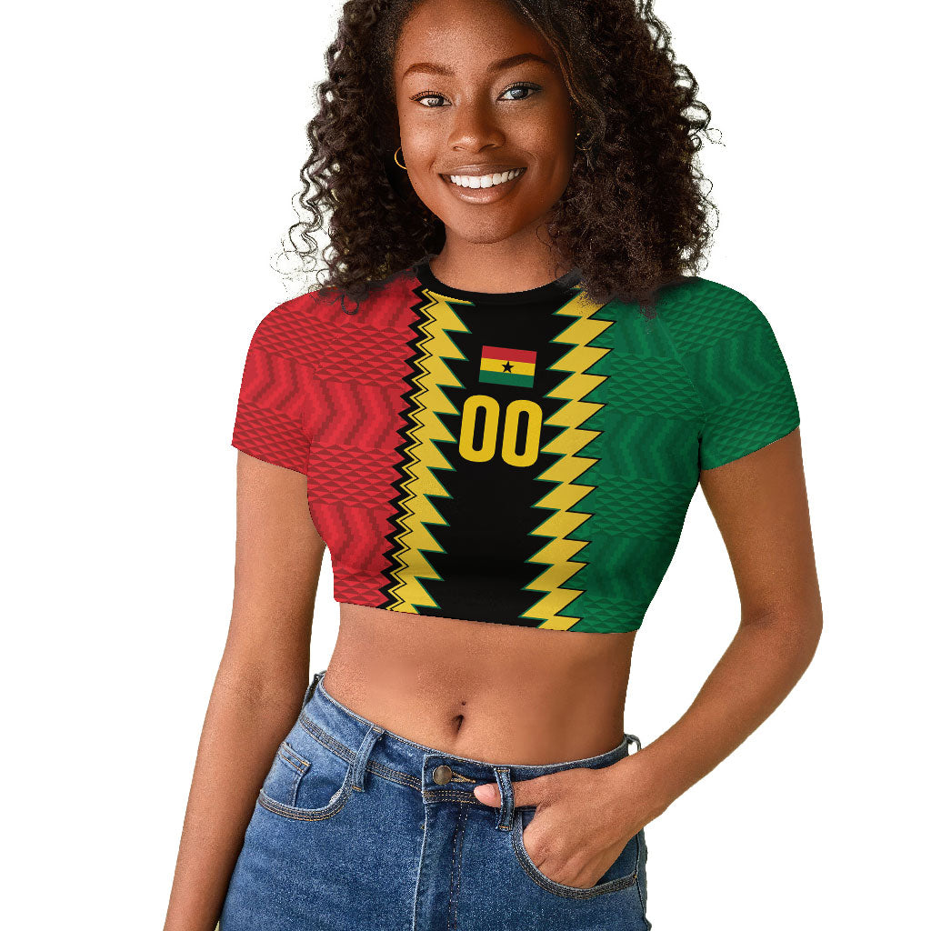 Ghana Wiase Kuruwa Custom Raglan Cropped T shirt Kente Pride Edition