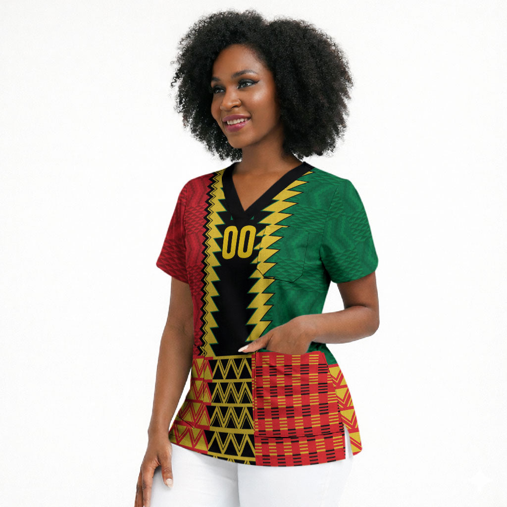 Ghana Wiase Kuruwa Custom Scrub Top Kente Pride Edition