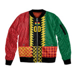 Ghana Wiase Kuruwa Custom Sleeve Zip Bomber Jacket Kente Pride Edition
