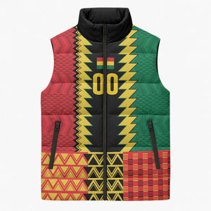 Ghana Wiase Kuruwa Custom Sleeveless Puffer Jacket Kente Pride Edition