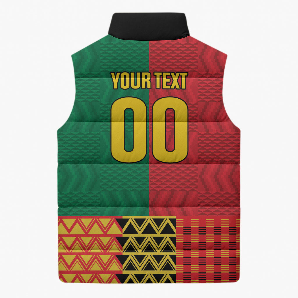 Ghana Wiase Kuruwa Custom Sleeveless Puffer Jacket Kente Pride Edition