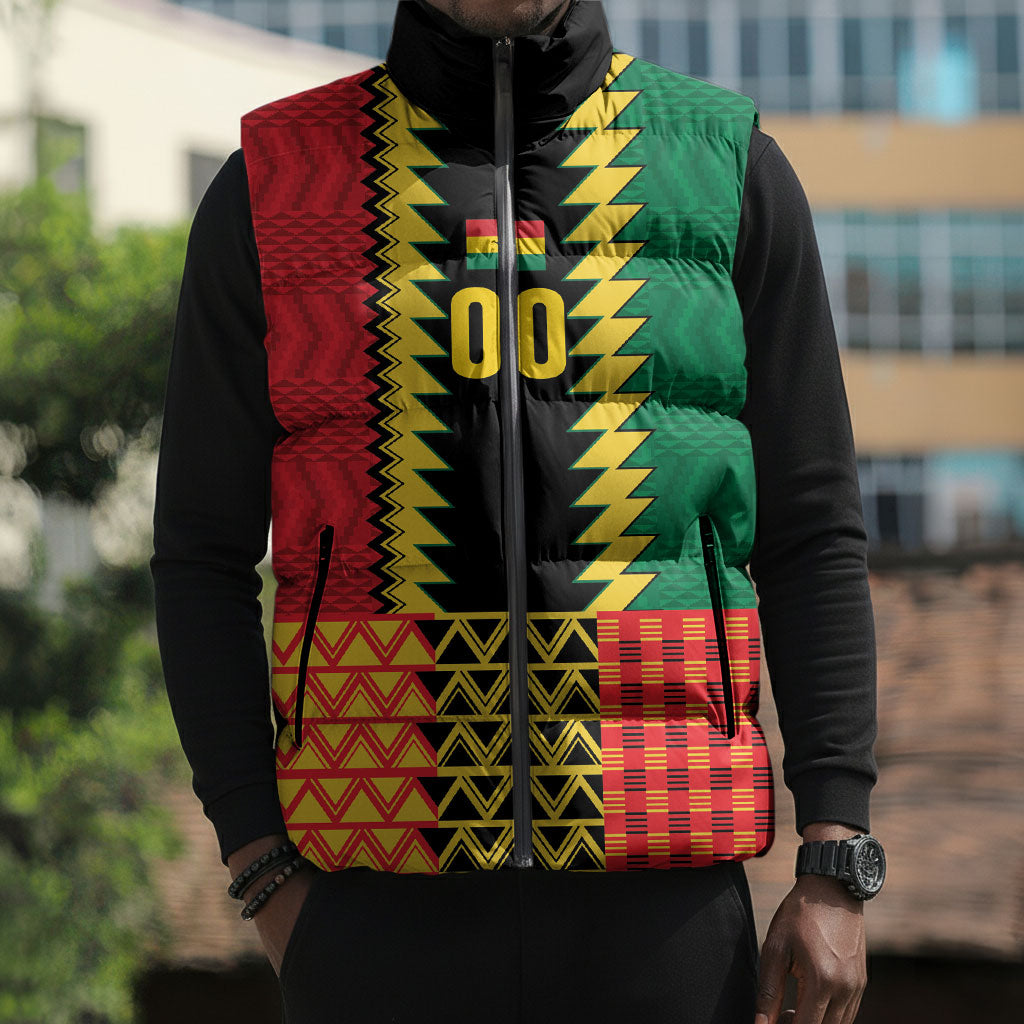 Ghana Wiase Kuruwa Custom Sleeveless Puffer Jacket Kente Pride Edition