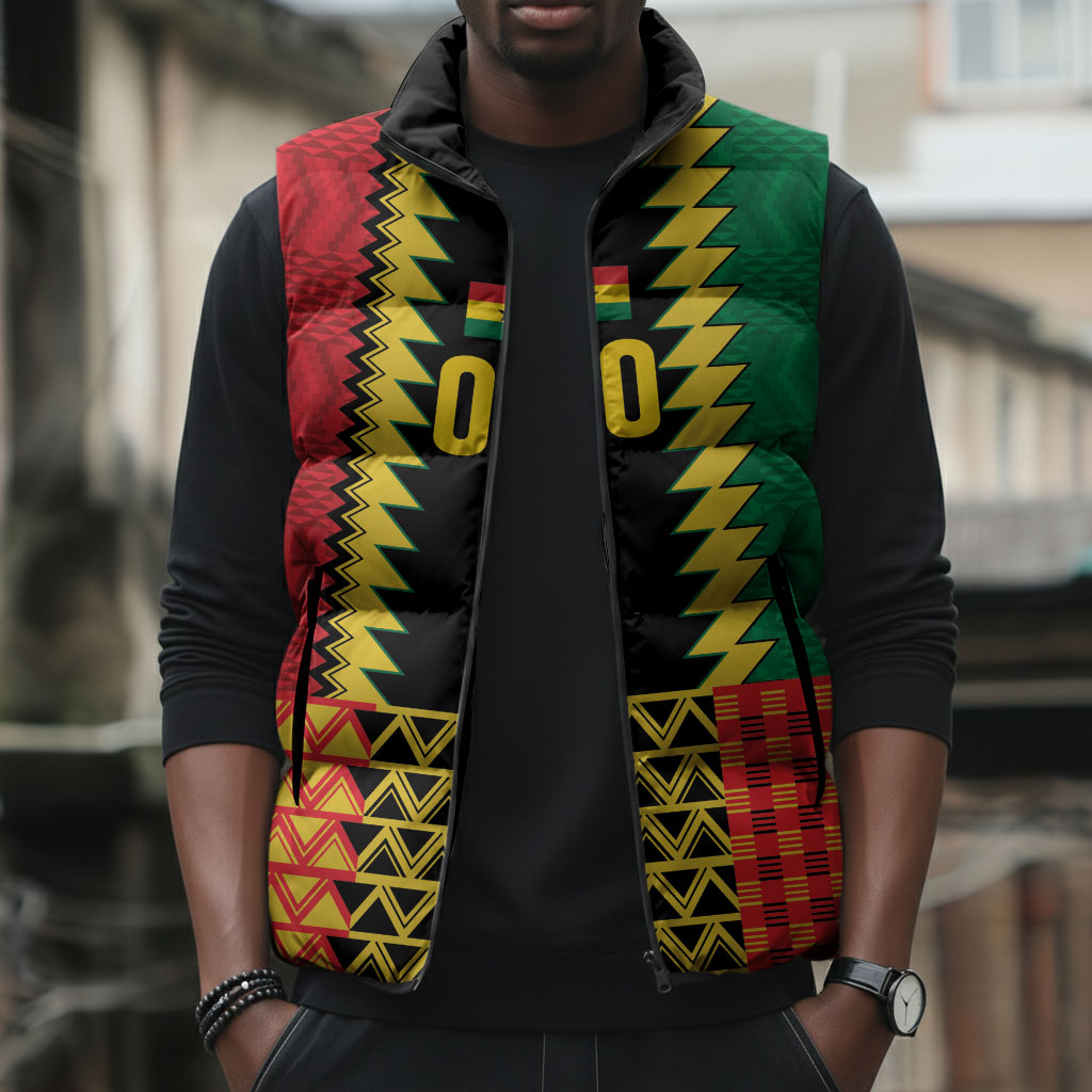 Ghana Wiase Kuruwa Custom Sleeveless Puffer Jacket Kente Pride Edition
